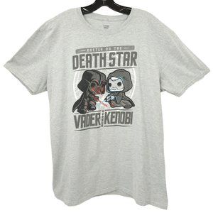 Pop Battle On The Death Star Vader Vs Kenobi Tee T Shirt XL  Star Wars Gray Crew